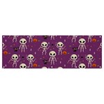 Background Halloween Pattern Pumpkin Skeleton Bat Banner and Sign 12  x 4  Front