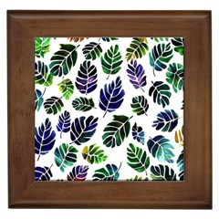 Leaves Watercolor Ornamental Decorative Design Framed Tile by Ravend