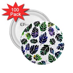 Leaves Watercolor Ornamental Decorative Design 2 25  Buttons (100 Pack)  by Ravend