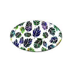 Leaves Watercolor Ornamental Decorative Design Sticker Oval (10 Pack)