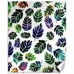 Leaves Watercolor Ornamental Decorative Design Canvas 11  X 14  by Ravend