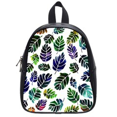 Leaves Watercolor Ornamental Decorative Design School Bag (small) by Ravend