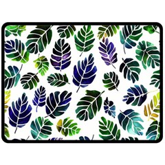 Leaves Watercolor Ornamental Decorative Design Fleece Blanket (large) by Ravend