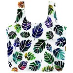 Leaves Watercolor Ornamental Decorative Design Full Print Recycle Bag (XXL) Back