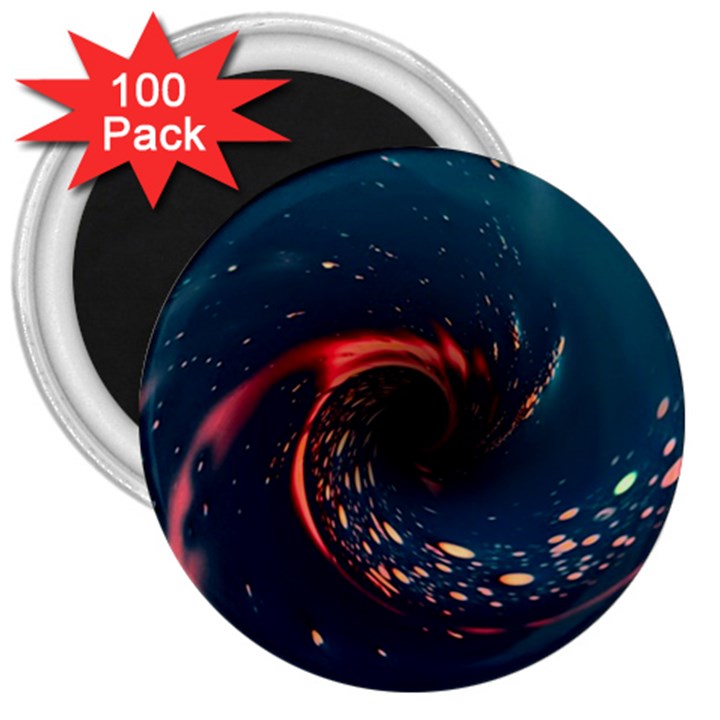 Fluid Swirl Spiral Twist Liquid Abstract Pattern 3  Magnets (100 pack)