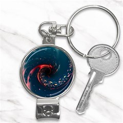 Fluid Swirl Spiral Twist Liquid Abstract Pattern Nail Clippers Key Chain