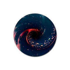 Fluid Swirl Spiral Twist Liquid Abstract Pattern Rubber Round Coaster (4 Pack) by Ravend