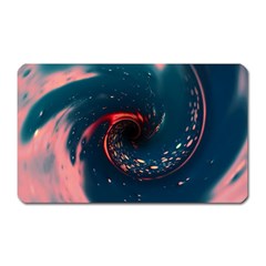 Fluid Swirl Spiral Twist Liquid Abstract Pattern Magnet (rectangular) by Ravend