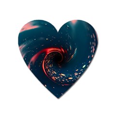 Fluid Swirl Spiral Twist Liquid Abstract Pattern Heart Magnet by Ravend