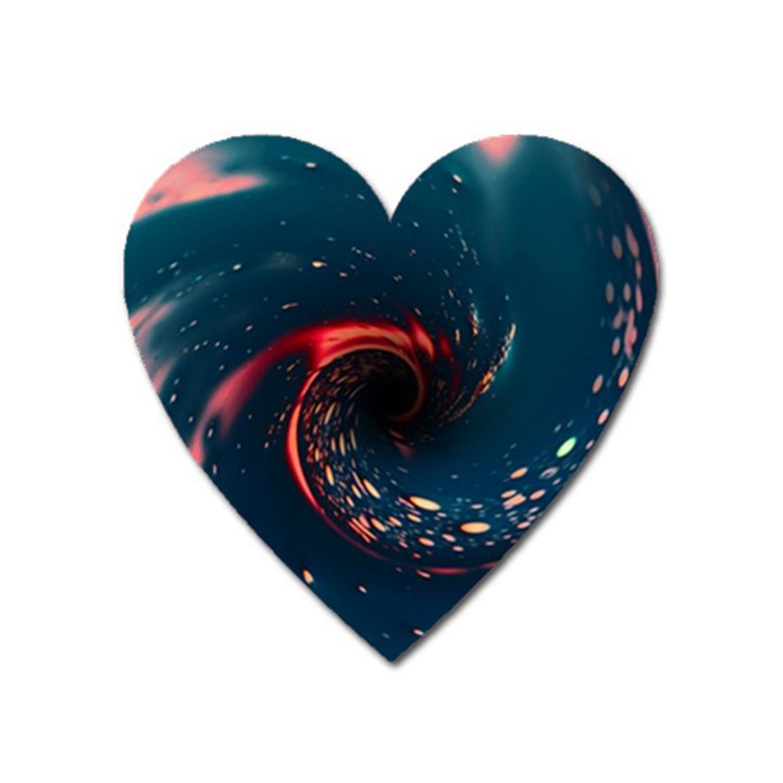 Fluid Swirl Spiral Twist Liquid Abstract Pattern Heart Magnet