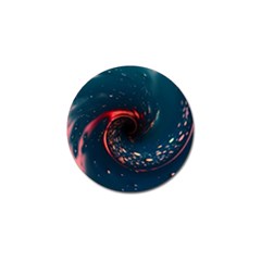 Fluid Swirl Spiral Twist Liquid Abstract Pattern Golf Ball Marker by Ravend