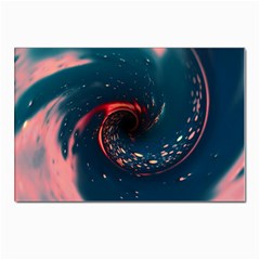 Fluid Swirl Spiral Twist Liquid Abstract Pattern Postcard 4 x 6  (pkg Of 10) by Ravend