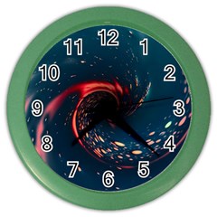 Fluid Swirl Spiral Twist Liquid Abstract Pattern Color Wall Clock by Ravend