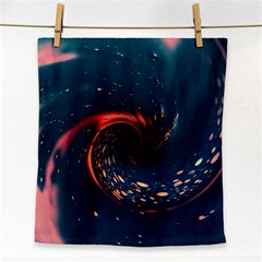 Fluid Swirl Spiral Twist Liquid Abstract Pattern Face Towel by Ravend