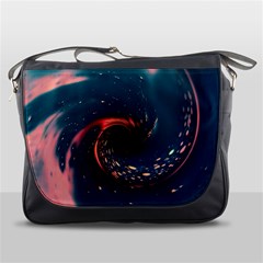 Fluid Swirl Spiral Twist Liquid Abstract Pattern Messenger Bag by Ravend