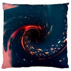 Fluid Swirl Spiral Twist Liquid Abstract Pattern Large Cushion Case (one Side) by Ravend