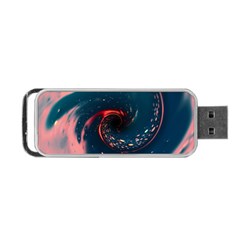 Fluid Swirl Spiral Twist Liquid Abstract Pattern Portable Usb Flash (one Side) by Ravend