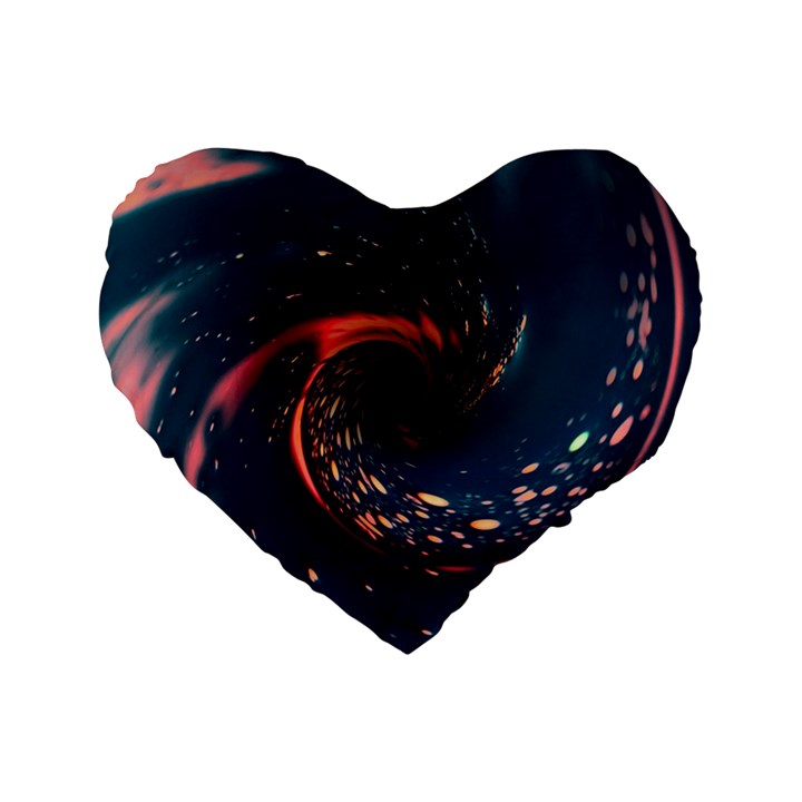 Fluid Swirl Spiral Twist Liquid Abstract Pattern Standard 16  Premium Flano Heart Shape Cushions