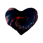 Fluid Swirl Spiral Twist Liquid Abstract Pattern Standard 16  Premium Flano Heart Shape Cushions Back