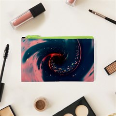 Fluid Swirl Spiral Twist Liquid Abstract Pattern Cosmetic Bag (xs) by Ravend