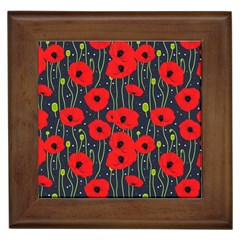 Background Poppies Flowers Seamless Ornamental Framed Tile by Ravend