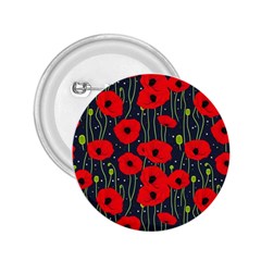 Background Poppies Flowers Seamless Ornamental 2 25  Buttons by Ravend