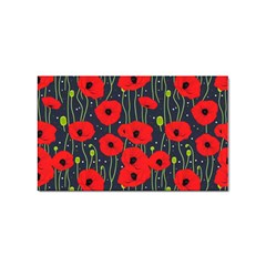 Background Poppies Flowers Seamless Ornamental Sticker (rectangular) by Ravend