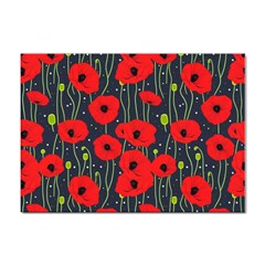 Background Poppies Flowers Seamless Ornamental Sticker A4 (10 Pack) by Ravend