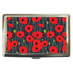 Background Poppies Flowers Seamless Ornamental Cigarette Money Case by Ravend