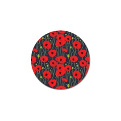 Background Poppies Flowers Seamless Ornamental Golf Ball Marker by Ravend