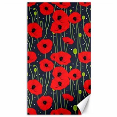 Background Poppies Flowers Seamless Ornamental Canvas 40  X 72  by Ravend