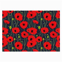 Background Poppies Flowers Seamless Ornamental Large Glasses Cloth (2 Sides) by Ravend