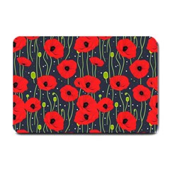 Background Poppies Flowers Seamless Ornamental Small Doormat by Ravend