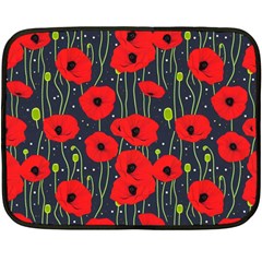 Background Poppies Flowers Seamless Ornamental Fleece Blanket (mini) by Ravend