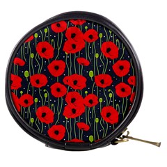 Background Poppies Flowers Seamless Ornamental Mini Makeup Bag by Ravend