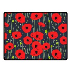 Background Poppies Flowers Seamless Ornamental Fleece Blanket (small) by Ravend