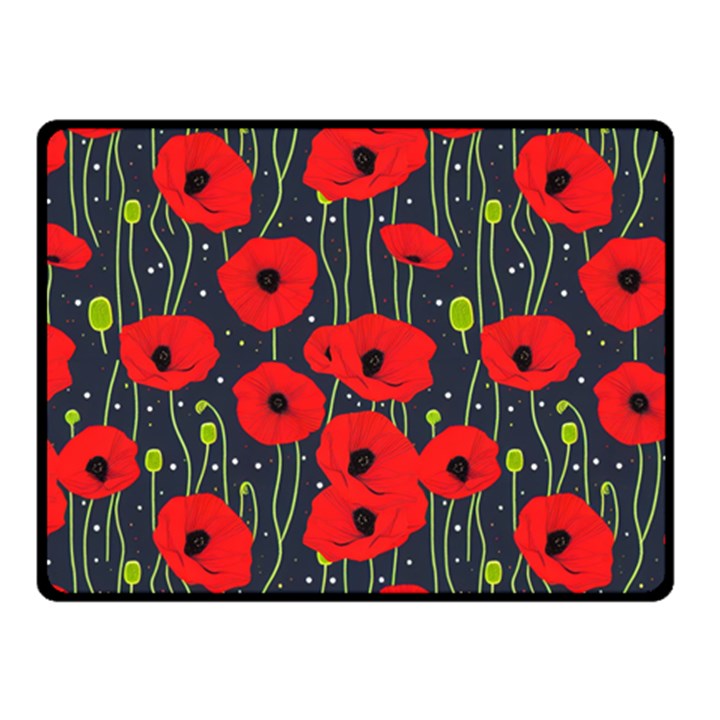 Background Poppies Flowers Seamless Ornamental Fleece Blanket (Small)