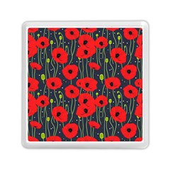 Background Poppies Flowers Seamless Ornamental Memory Card Reader (square) by Ravend