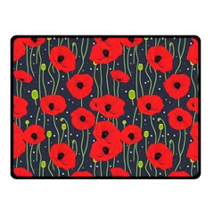 Background Poppies Flowers Seamless Ornamental Double Sided Fleece Blanket (small) by Ravend