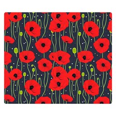 Background Poppies Flowers Seamless Ornamental Double Sided Flano Blanket (small) by Ravend