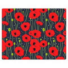 Background Poppies Flowers Seamless Ornamental Double Sided Flano Blanket (medium) by Ravend