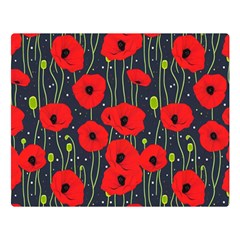 Background Poppies Flowers Seamless Ornamental Double Sided Flano Blanket (large) by Ravend