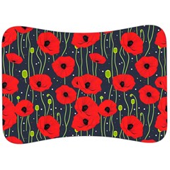 Background Poppies Flowers Seamless Ornamental Velour Seat Head Rest Cushion by Ravend