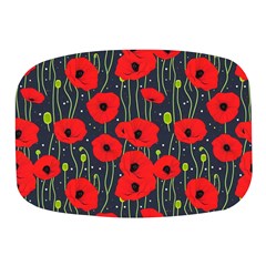 Background Poppies Flowers Seamless Ornamental Mini Square Pill Box by Ravend