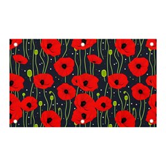 Background Poppies Flowers Seamless Ornamental Banner And Sign 5  X 3  by Ravend