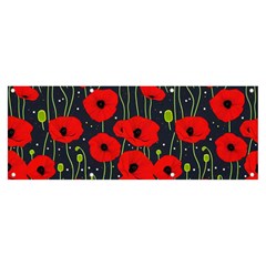 Background Poppies Flowers Seamless Ornamental Banner And Sign 8  X 3 