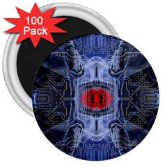 Art Robot Artificial Intelligence Technology 3  Magnets (100 Pack) by Ravend