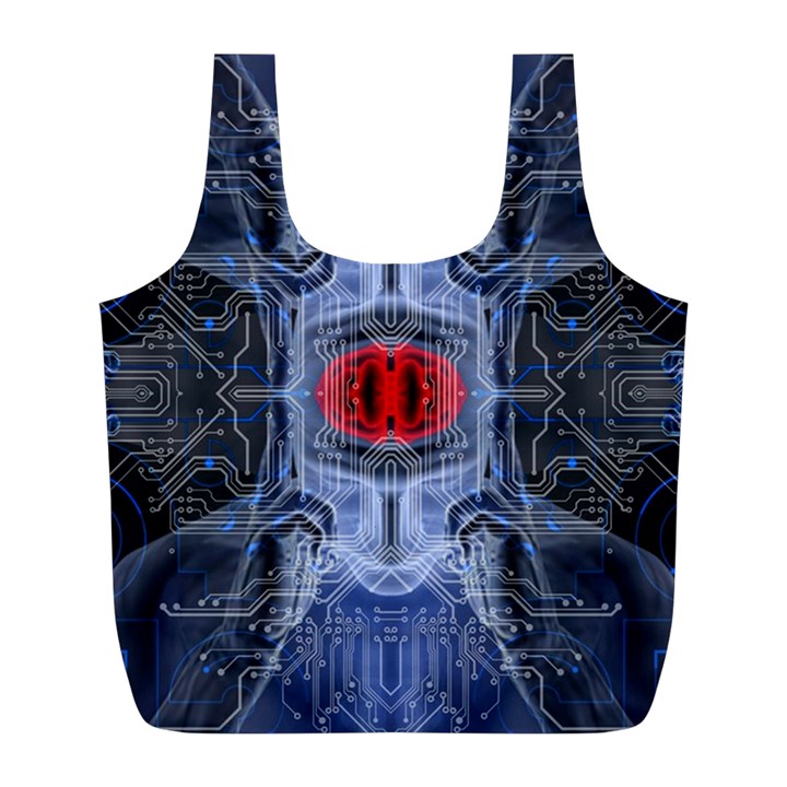 Art Robot Artificial Intelligence Technology Full Print Recycle Bag (L)