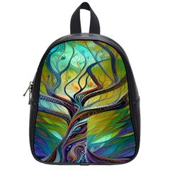 Tree Magical Colorful Abstract Metaphysical School Bag (small) by Ravend