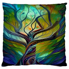 Tree Magical Colorful Abstract Metaphysical Large Flano Cushion Case (two Sides) by Ravend